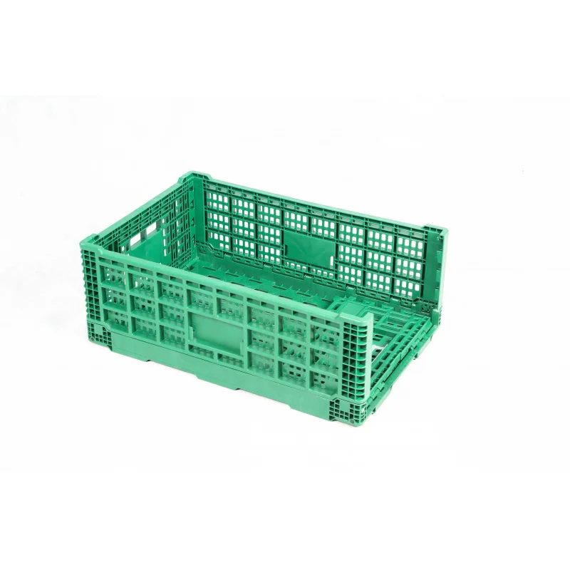 custom.Supermarket Collapsible Plastic Vegetable Crate Agriculture Stacking Turnover Plastic Collapsible Storage Basket
