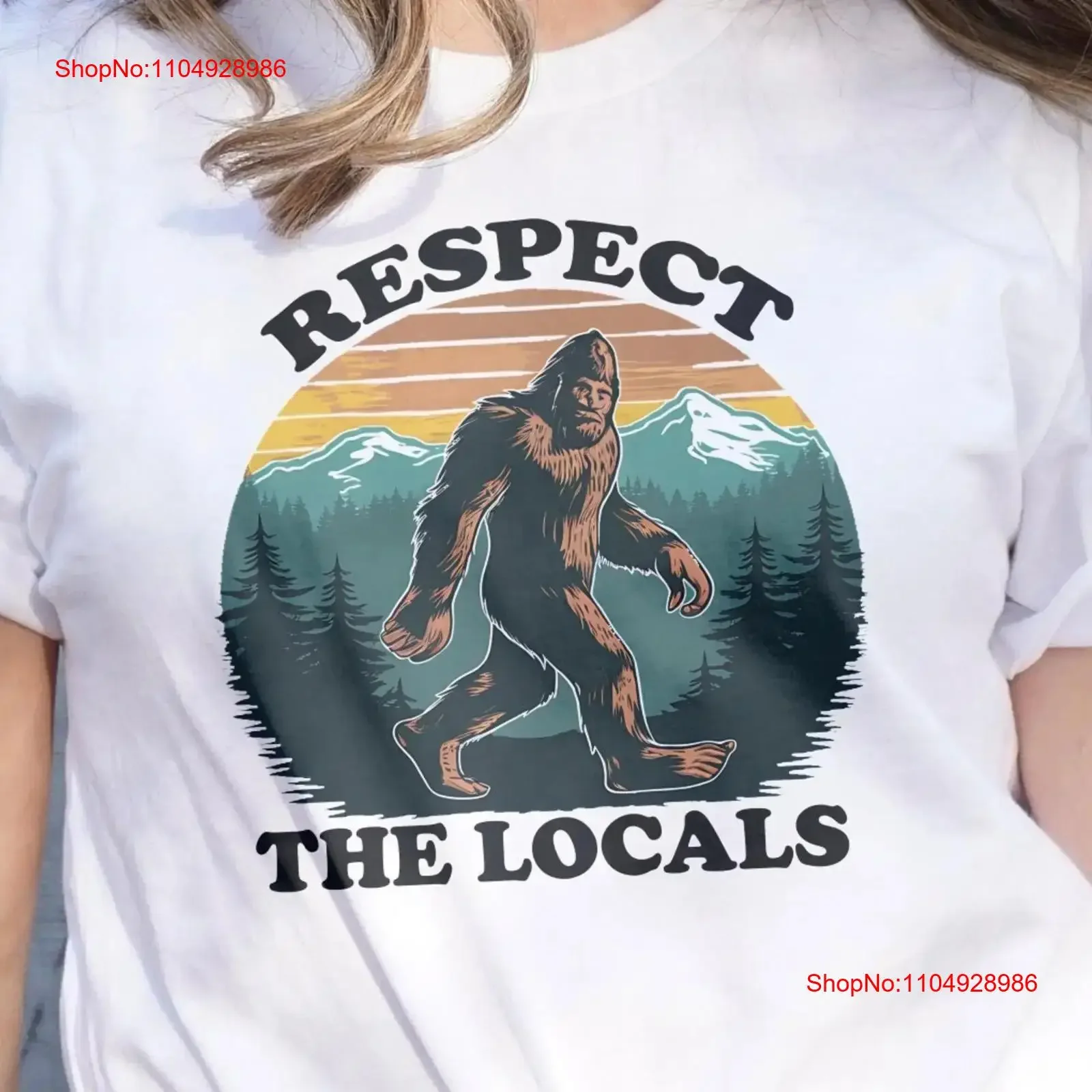 

Respect The Locals BigfooT T Shirt Sasquatch Hiking Funny Camping Nature Outdoors vintage Washed Casual Comfortable fashion
