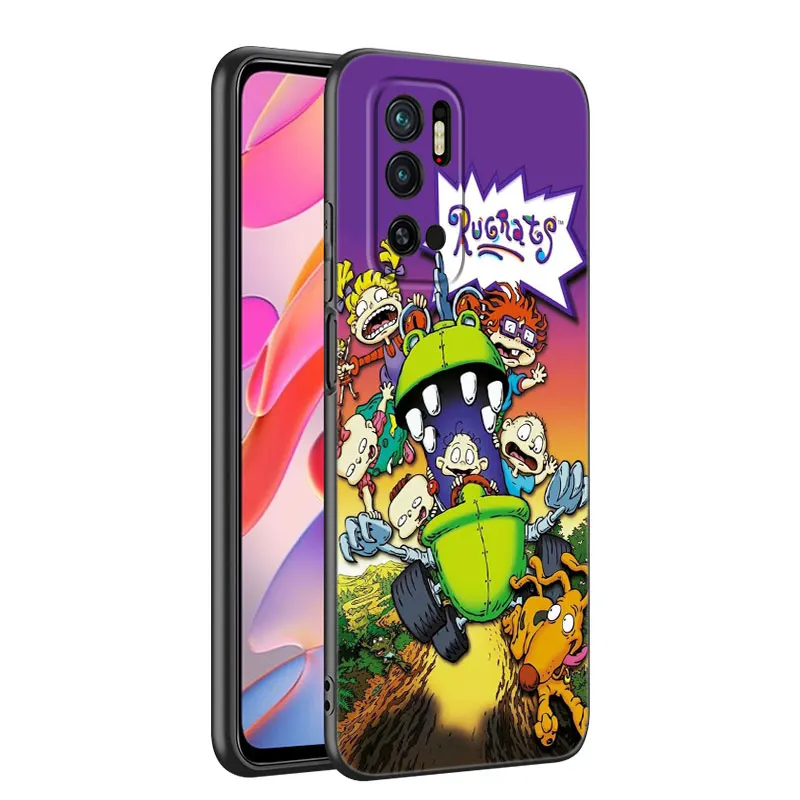 Cartoon R-Rugrats Black Silicone Phone Case For Xiaomi Mi 9 SE 8 10T 11 12 13 Lite 9T 11T 12S 12T 13T 14 Pro 5G NE 11i 12X