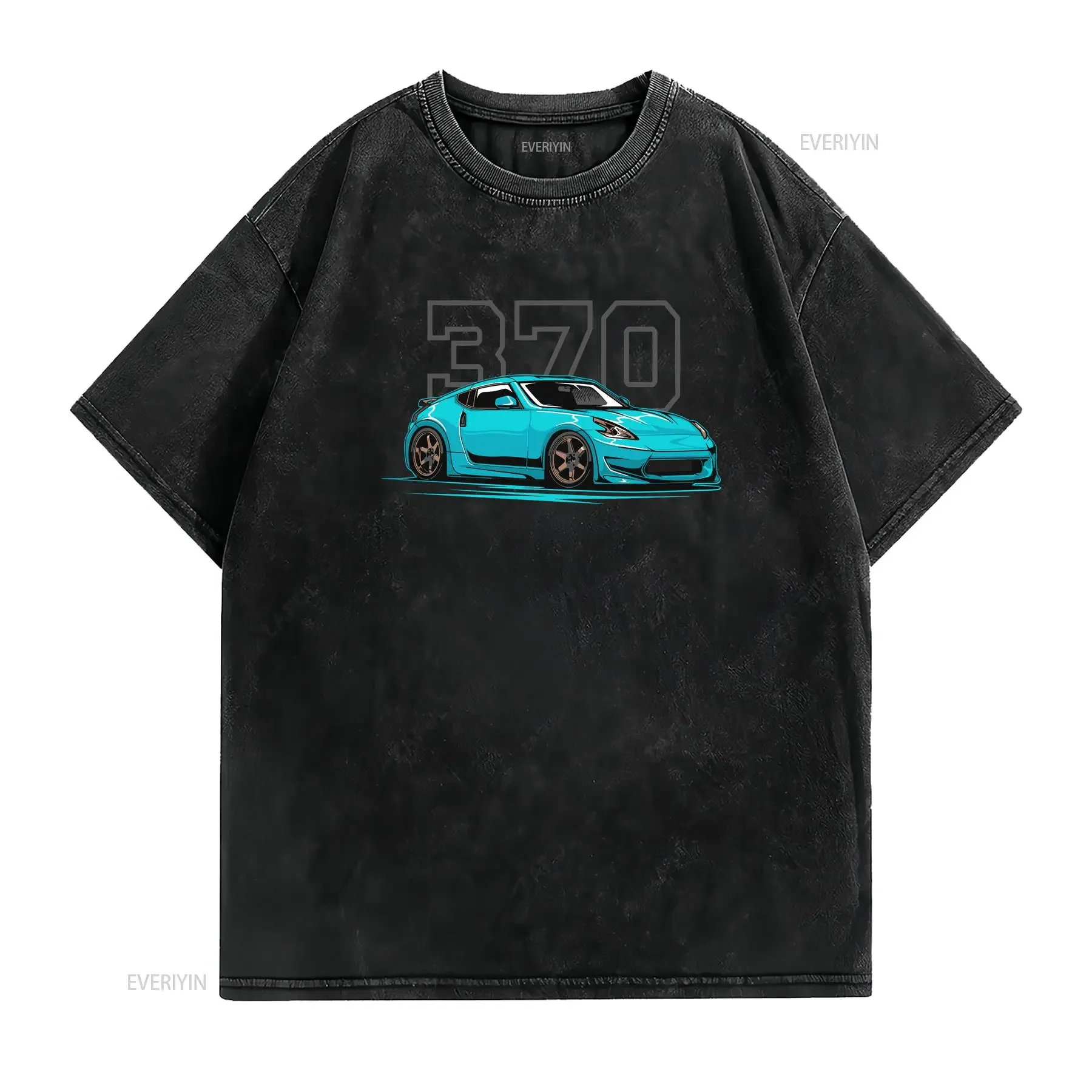 370 JDM Z import drift king classic tee t shirt vintage Washed Casual Soft Slightly homme Comfortable Versatile Breathable view 2