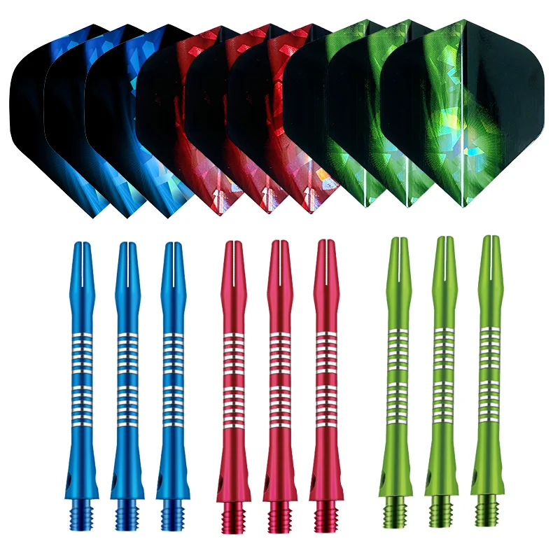 45mm Aluminium Dart Shafts High Quality Laser Aurora Darts Flights Dart Accessories Set for Indoor Darts Dartboard Games