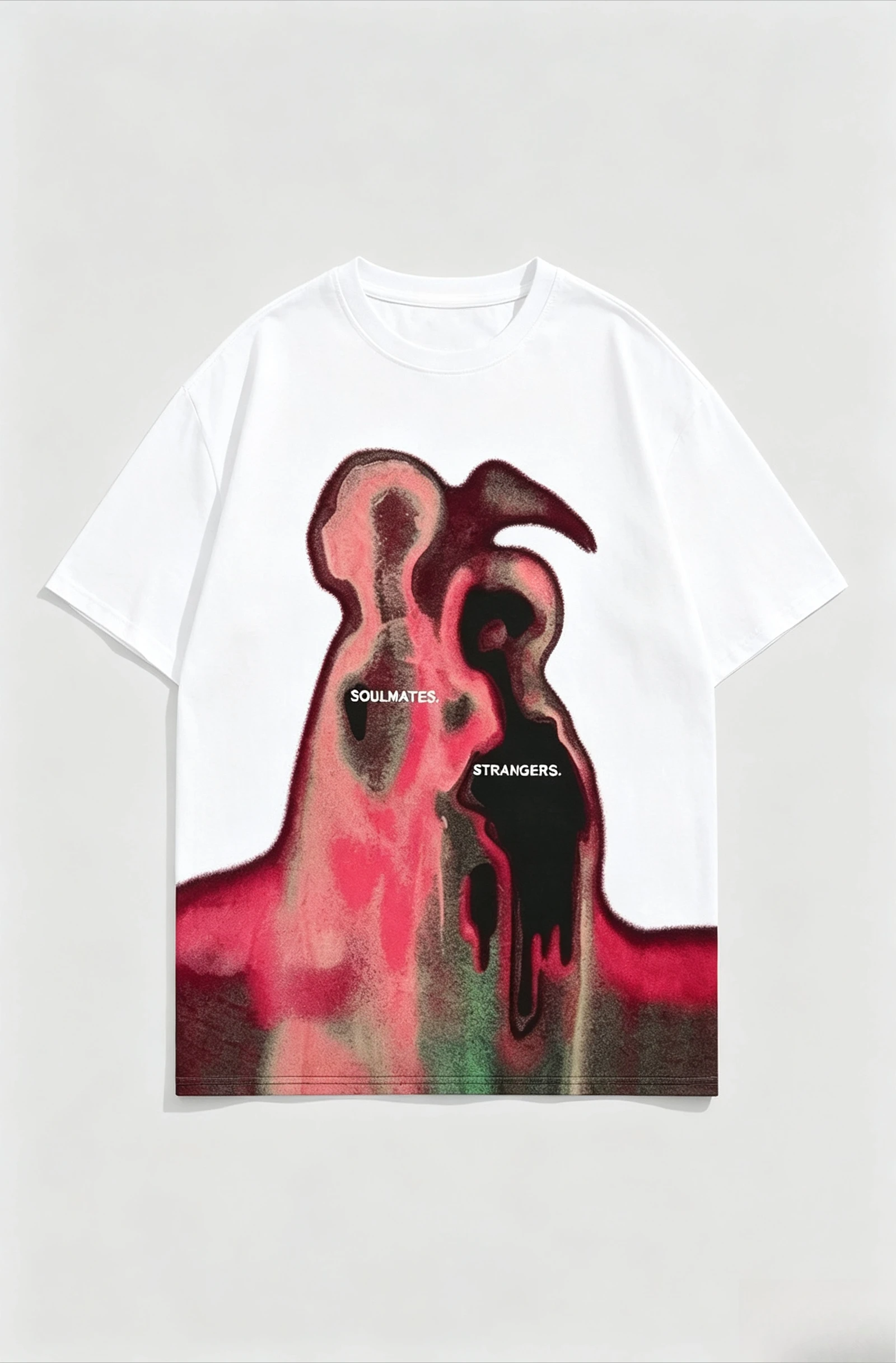 2026 new Vintage Sand Washed Phantom Portrait Short Sleeve Atmosphere High Street Loose Couple T-shirt