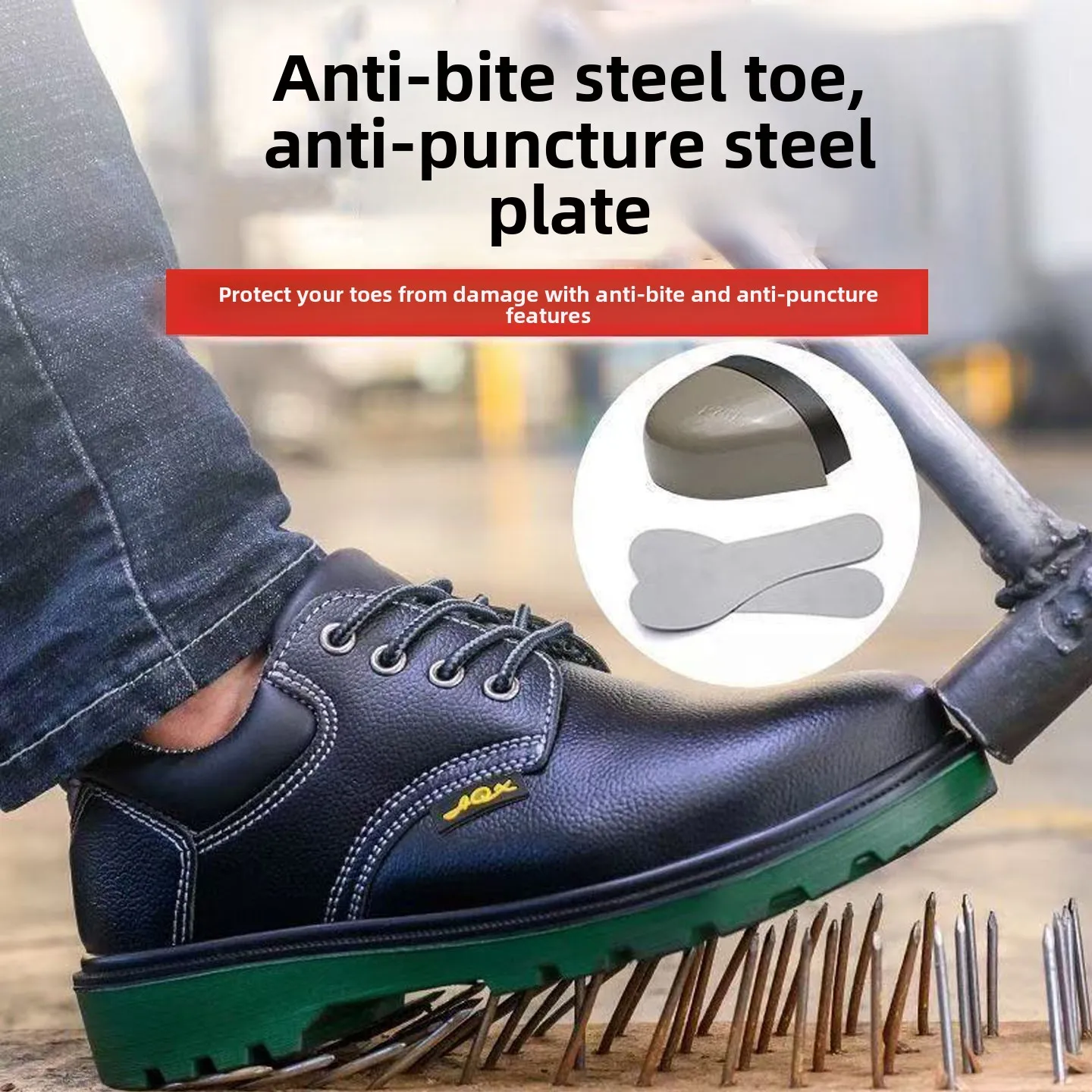 Men's Safety Work Shoes Steel Toe Breathable Anti Crush Waterproof Wear Resistant Lightweight Comfortable All Season Labor Pr...