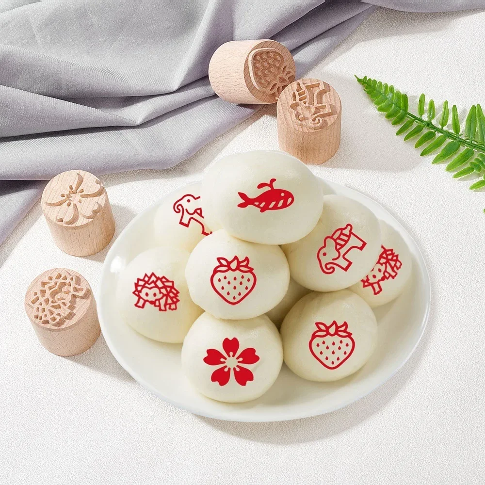 Clay Modeling Pattern Stamp Wooden Pottery Tool Wood Block Stamps Rolling Pin Textured Hand Roller Diy Ceramic Embossing Seal