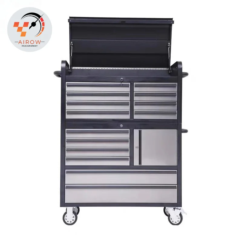 AIROW Supply American home garage black stainless steel cart racing workstation multi-functional auto repair tool cabinet