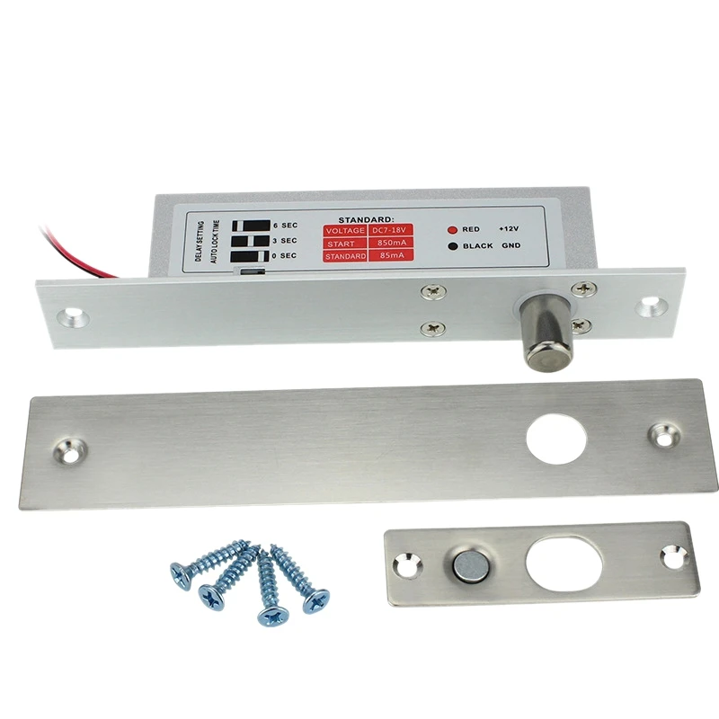 กลอนประตูแบบ deadbolt กลอนประตูที่คล้องประตูไฟฟ้ากลอนล็อคนิรภัยแบบปลดล็อคอัจฉริยะโหมด NC สำหรับการควบคุมการเข้าถึงความปลอดภัย