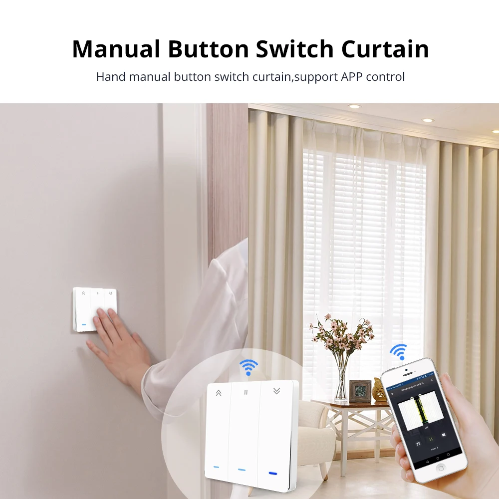 Yagusmart Tuya Smart Life Zigbee Smart Curtain Switch for Roller Shade Motor Push Switch Alexa Echo Google Home Timer Control