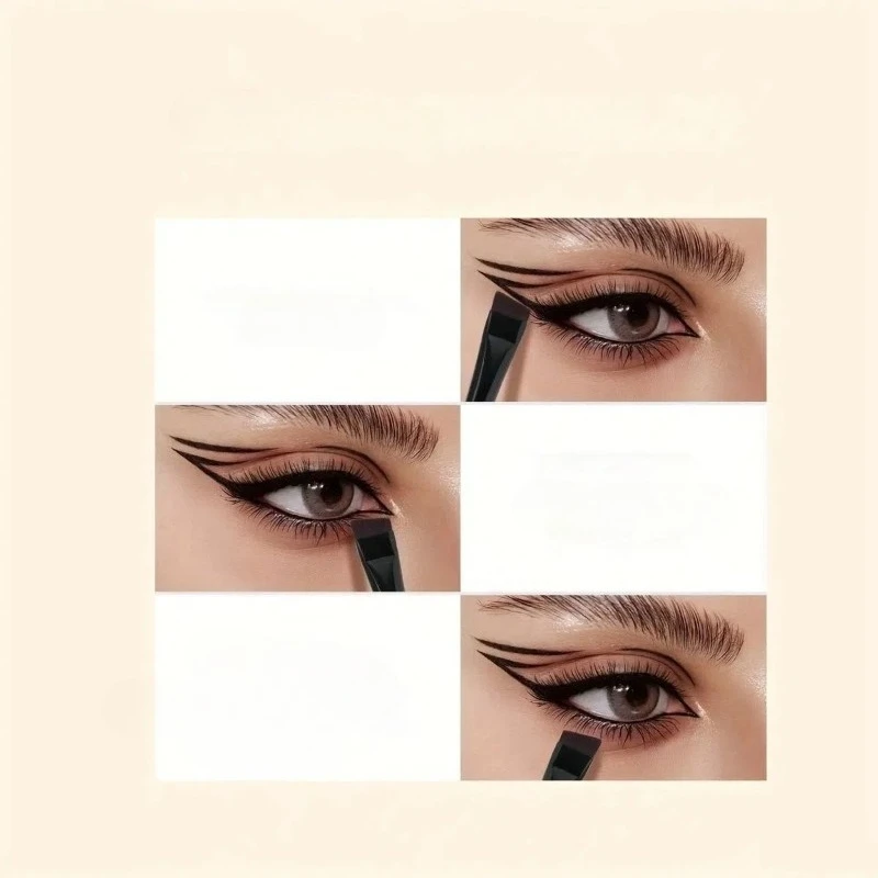 Angled Eyeliner Makeup Brush Set 8 Pcs Scythe Liner Brush Flat Definer for Winged Liner Graphic Eyeliner Foundation Makeup Tool