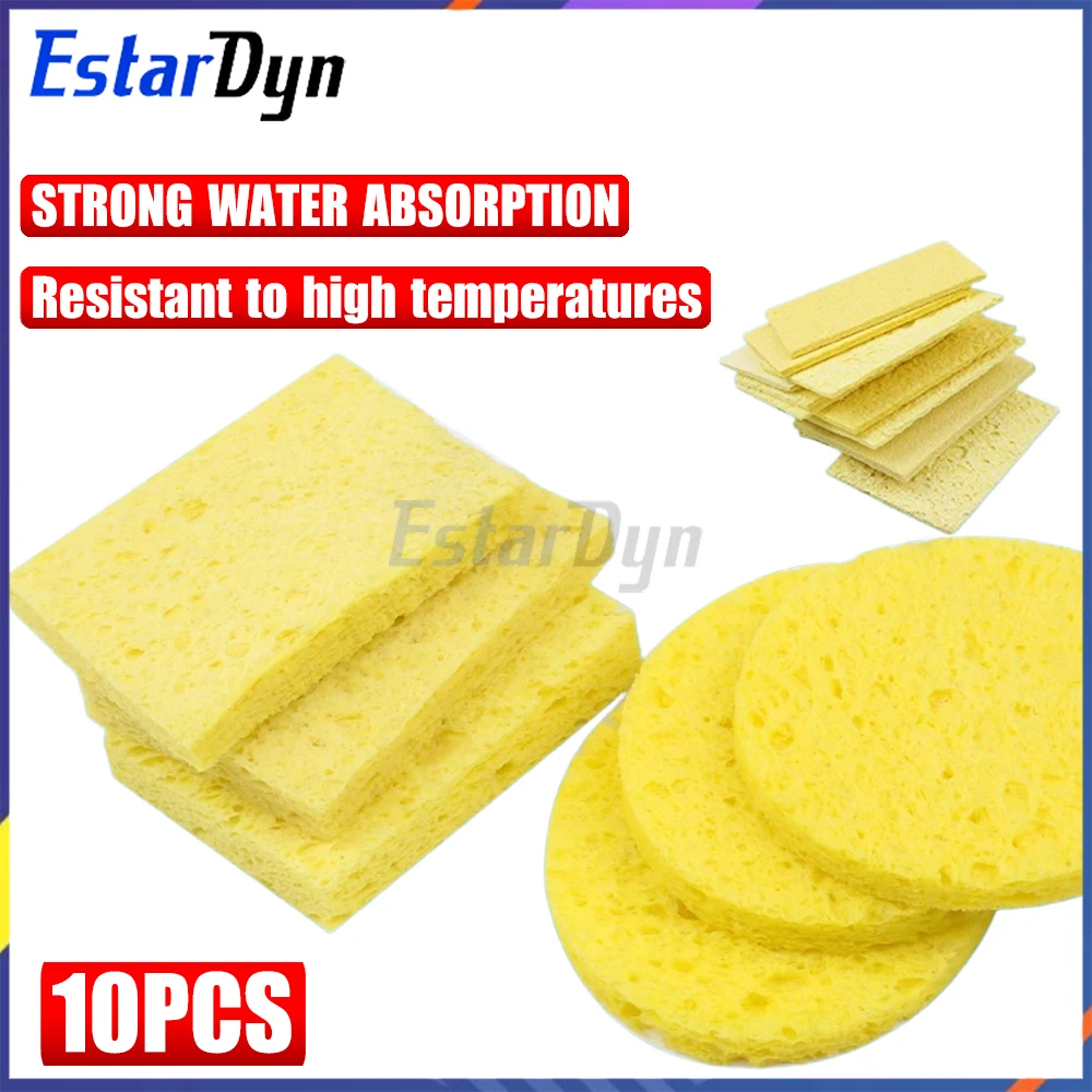 10Pcs 6x6cm Soldering Iron Tip Cleaner Sponge, High Temperature Resistant Scouring Pad for Electric Welding & Soldering Tools