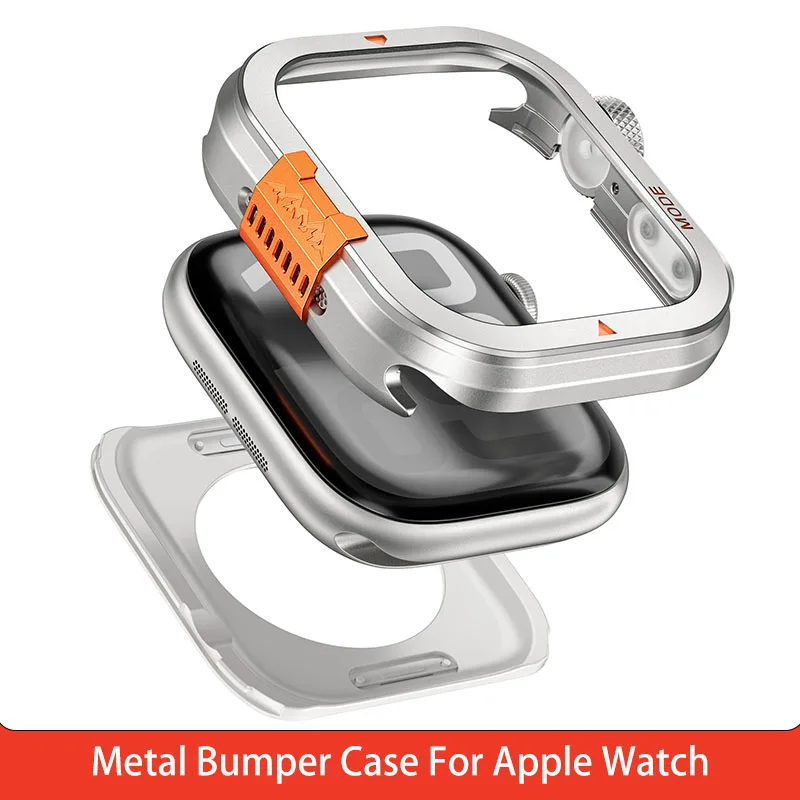 Metal Bumper Case For Apple Watch 46MM 45mm 44mm Protector Frame Cover For iWatch Series 10 9 8 7 6 5 SE ultra ultra2 49MM