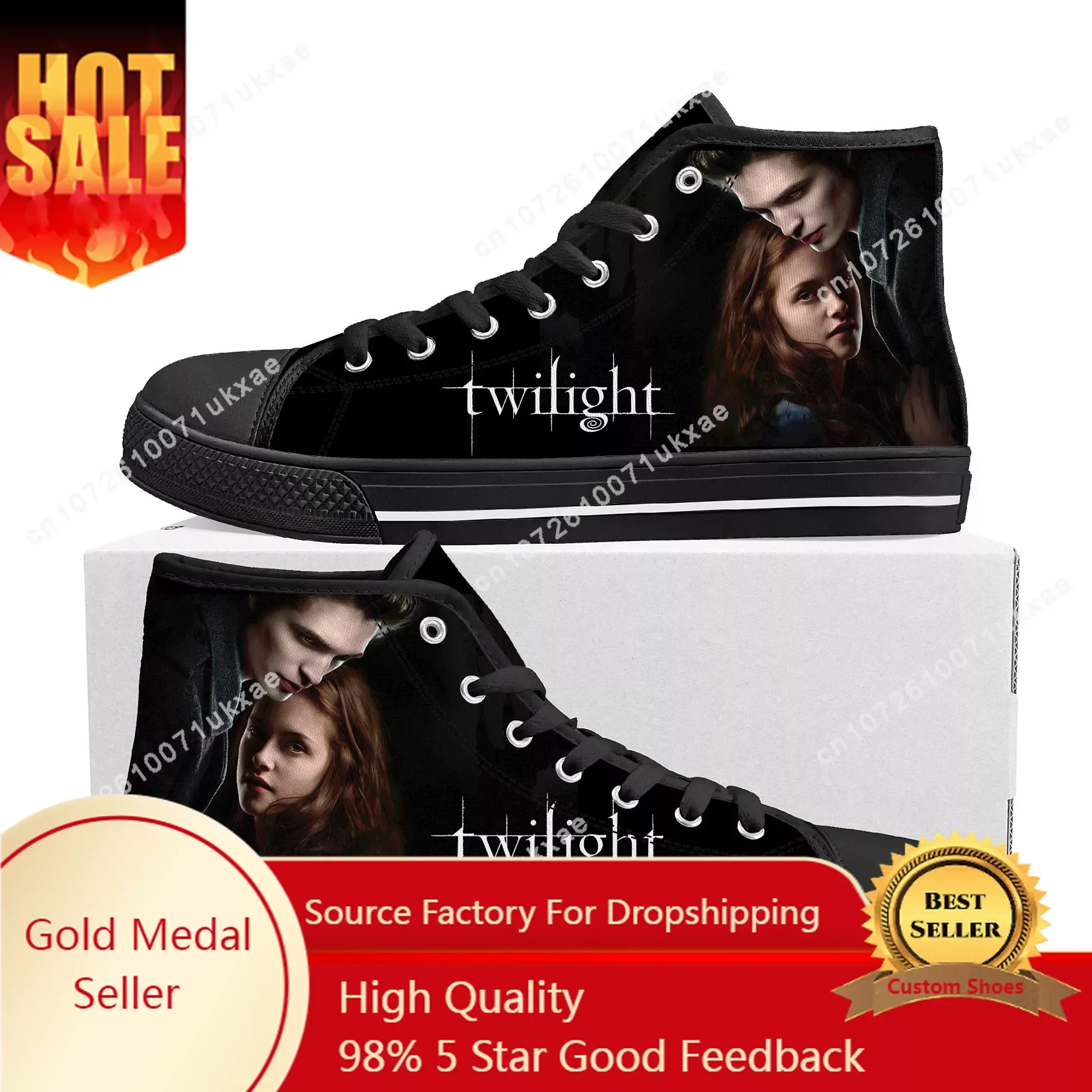 

The Twilight Saga Movie High Top Sneakers Mens Womens Teenager Canvas High Quality Sneaker Casual Custom Shoes Customize Shoe