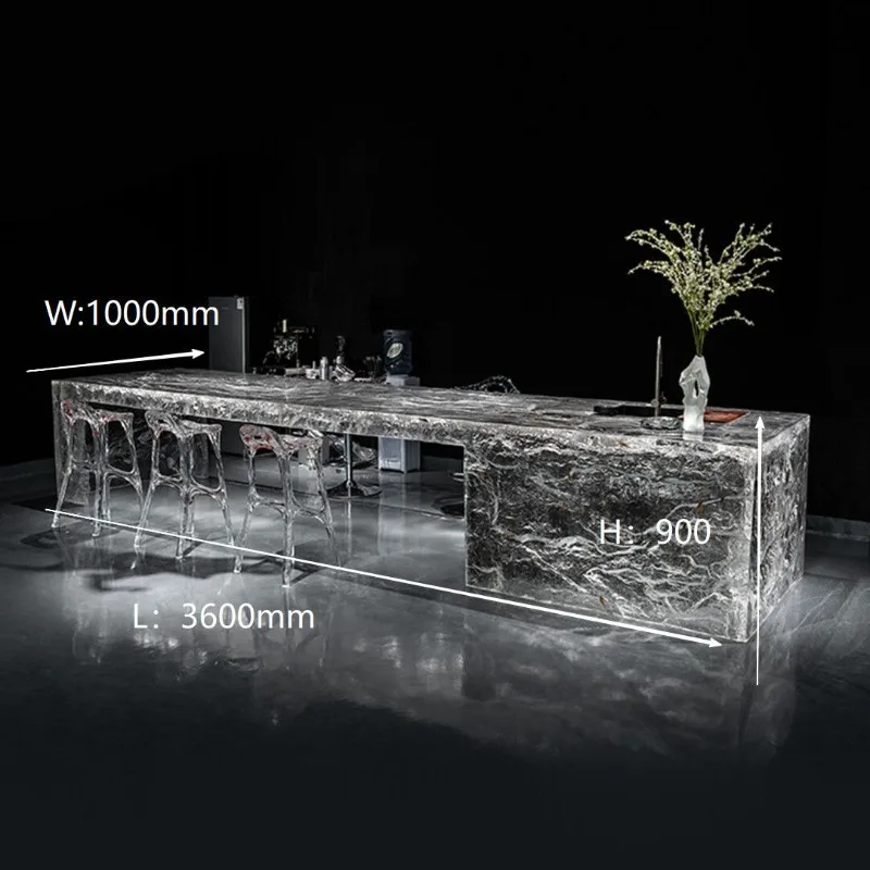 Ice crystal transparent sculpture design table, modern living room dining table, coffee table