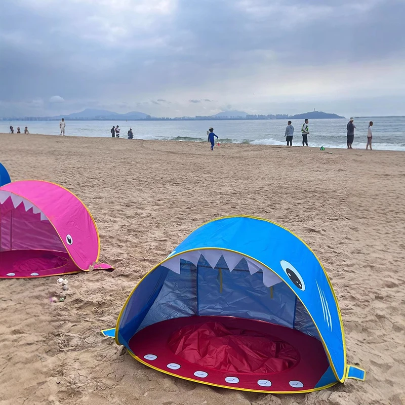 Children's Beach Tent Sunshade Sand Play One Second Quick Opening Whale Tent Outdoor Game Tent No Need To Build Shelter