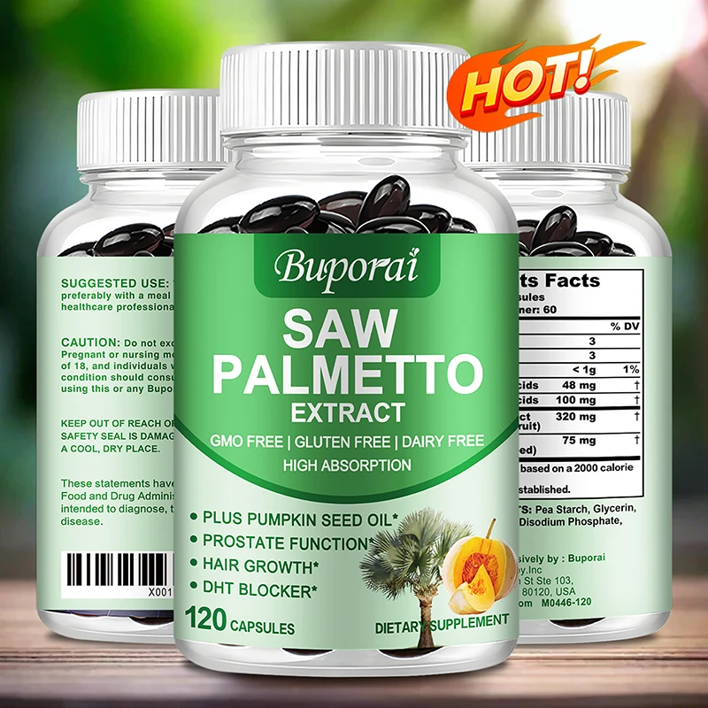 Saw Palmetto - Help Promote Prostate Health,Reduce Baldness and Thinning Hair & Regulate Hormonal