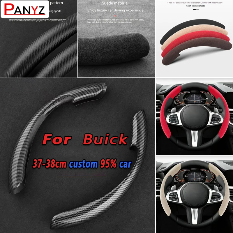 Car Steering Wheel Cover black suede leather For Buick Envision GS GL6 GL8 Avenir Riviera Lesabre Car Steering Wheel Cover