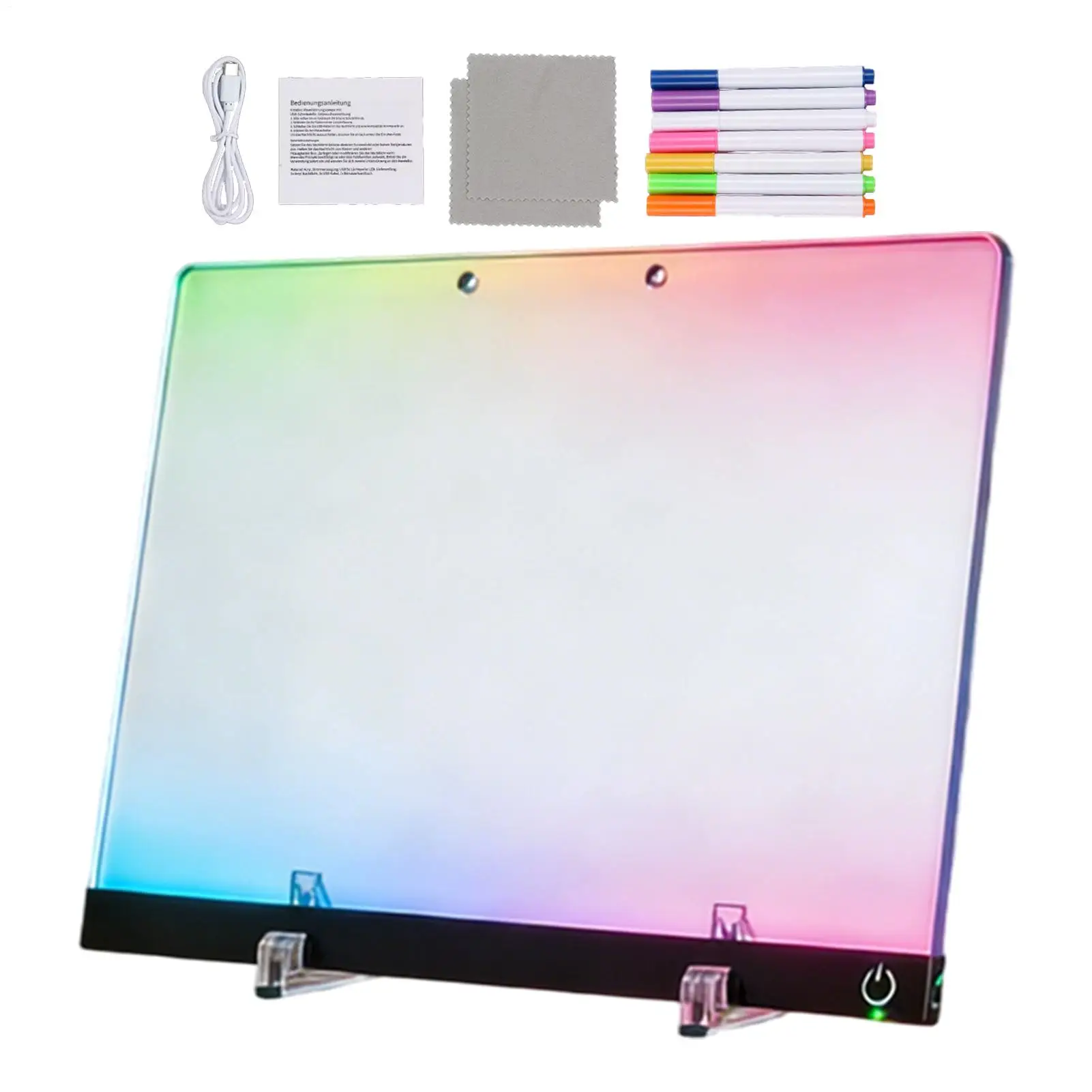 LED Drawing Board with pens 7-Color Light Doodle Tablet Children LED Writing Pad for Birthday Party Home School Classroom