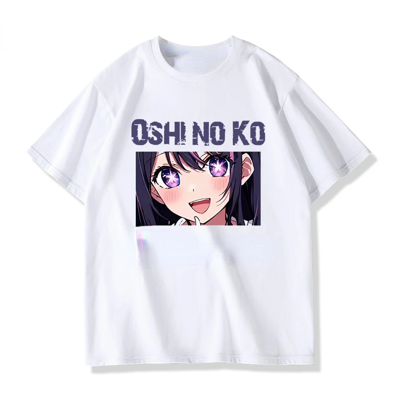 Kawaii Oshi No Ko Anime Ai Hoshino Cosplay koszulka Otaku T Shirt letnia moda codzienna koszulka Unisex