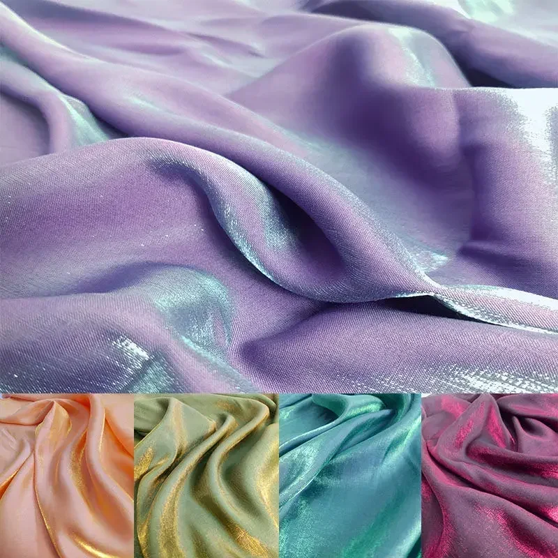 100*150cm Farbverlauf Satin Stoff Hemd Kleid Stoff Stoff DIY handgemachte Nähmaterial pro Meter