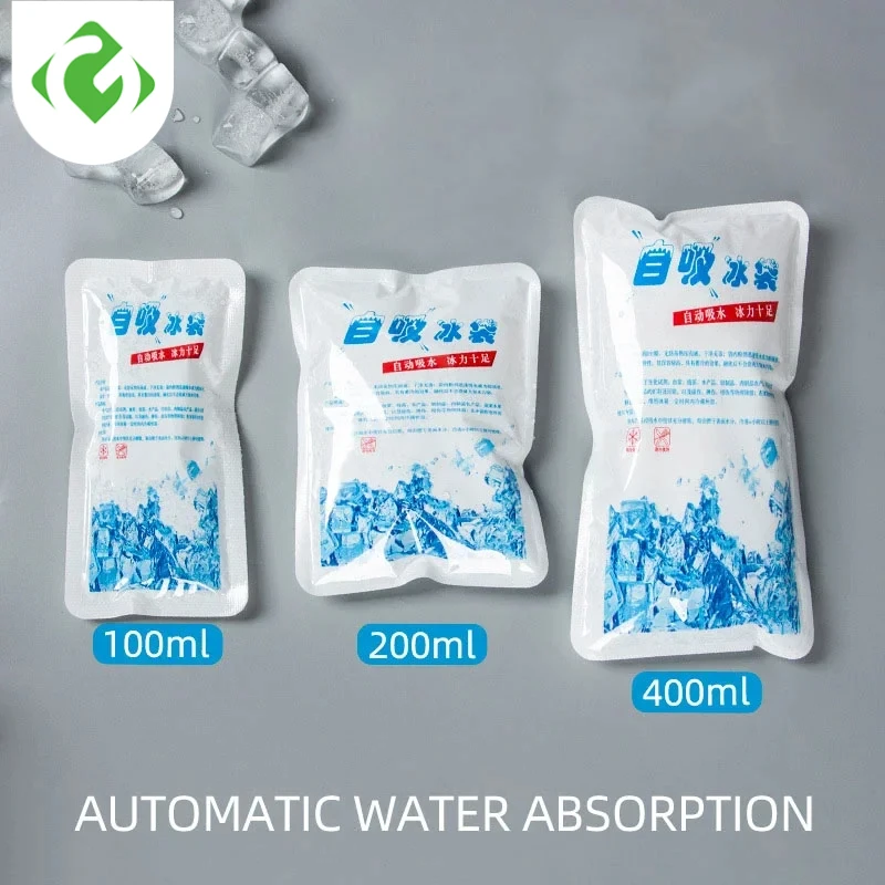 5Pcs Reusable Gel Ice Bag Automatic Water Absorption Insulated Ice Pack Pain Cold Compress Cooling Bag Food Keep Fresh Ice Pack