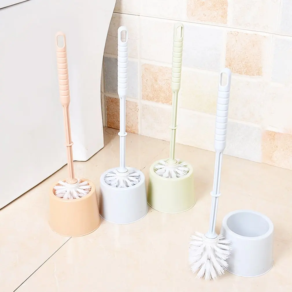 Scopino per WC con Base a testa piatta Set di portaspazzole per la pulizia della tazza del water a parete flessibile per uso domestico del bagno del WC