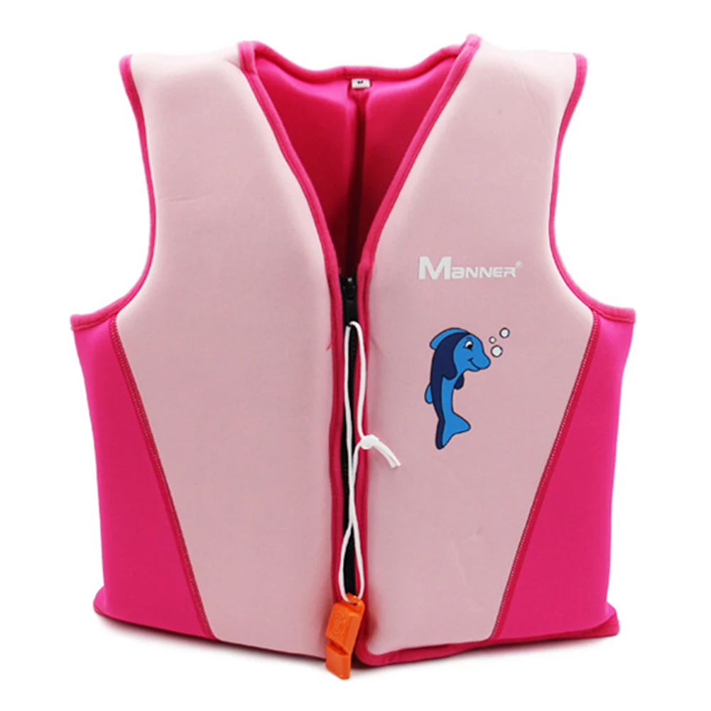 Children Buoyancy Survival Suit Inflatable Neoprene Water Sports Life Jacket Portable with Emergency Whistle Outdoor Accessories