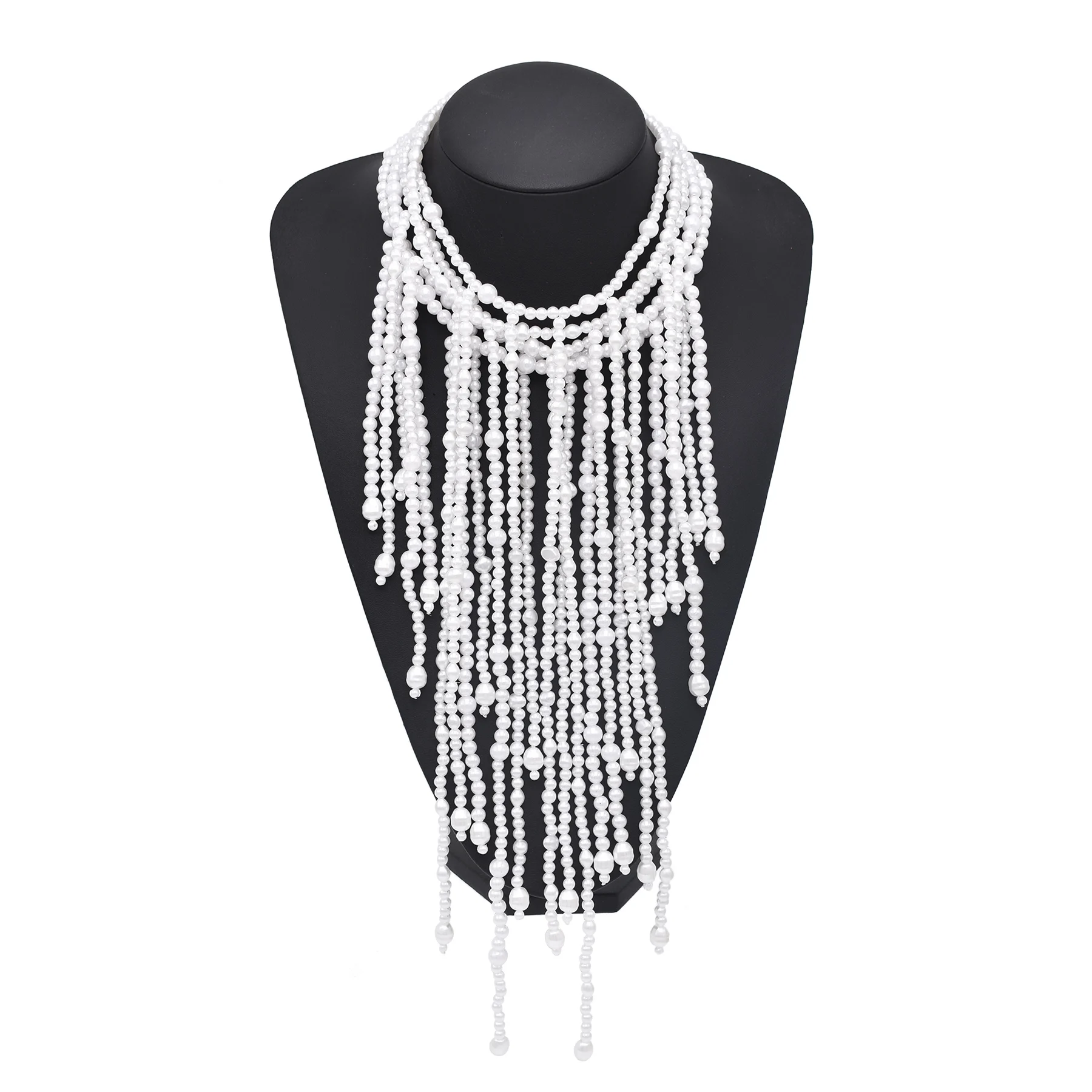 Vintage große und kleine Imitation Perle Choker Halskette Accessoires übertriebene Mode Frauen mehr schicht igen Anhänger Schmuck