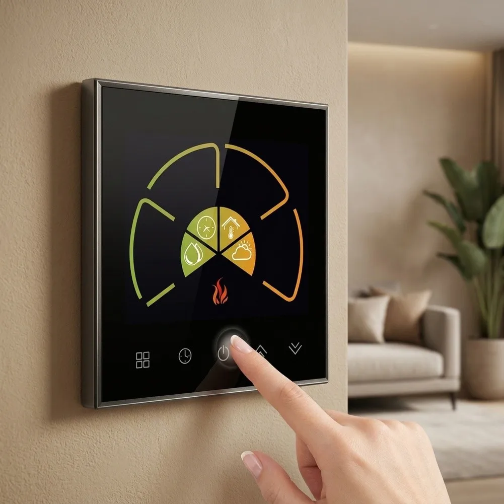 Programmable For Smart Thermostat with Voice Control Compatibility and 14-Language Interface for Heating Management