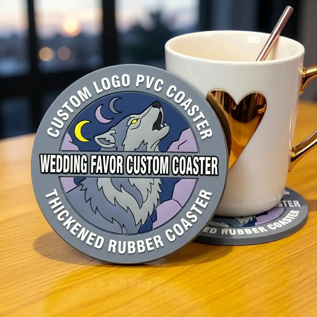 Custom Print Logo Round Silicone Drink Coaster Soft PVC Tea Cup Mat Home Kitchen Decor Gift Supply