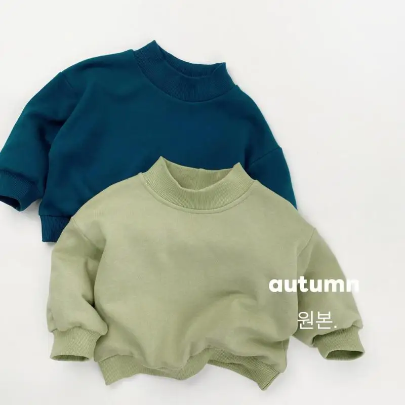 

2025 Autumn New Children Sweatshirt Boys Cotton Pullover Solid Kids Long Sleeve Casual Sweatshirt Baby Girls Loose Tops