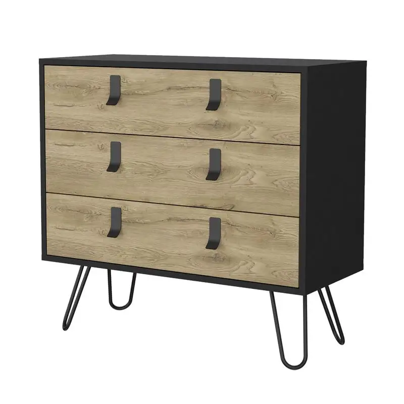 Modern Dresser with 3 Drawers and Hairpin Legs, Stylish Design for Bedroom or Living Room Furniture
