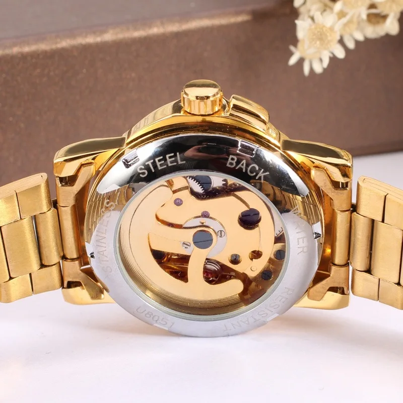 Free Shipping OUTLETSWinner winner Women's Fashion Casual Small Dial Hollow Automatic Mechanical Watch