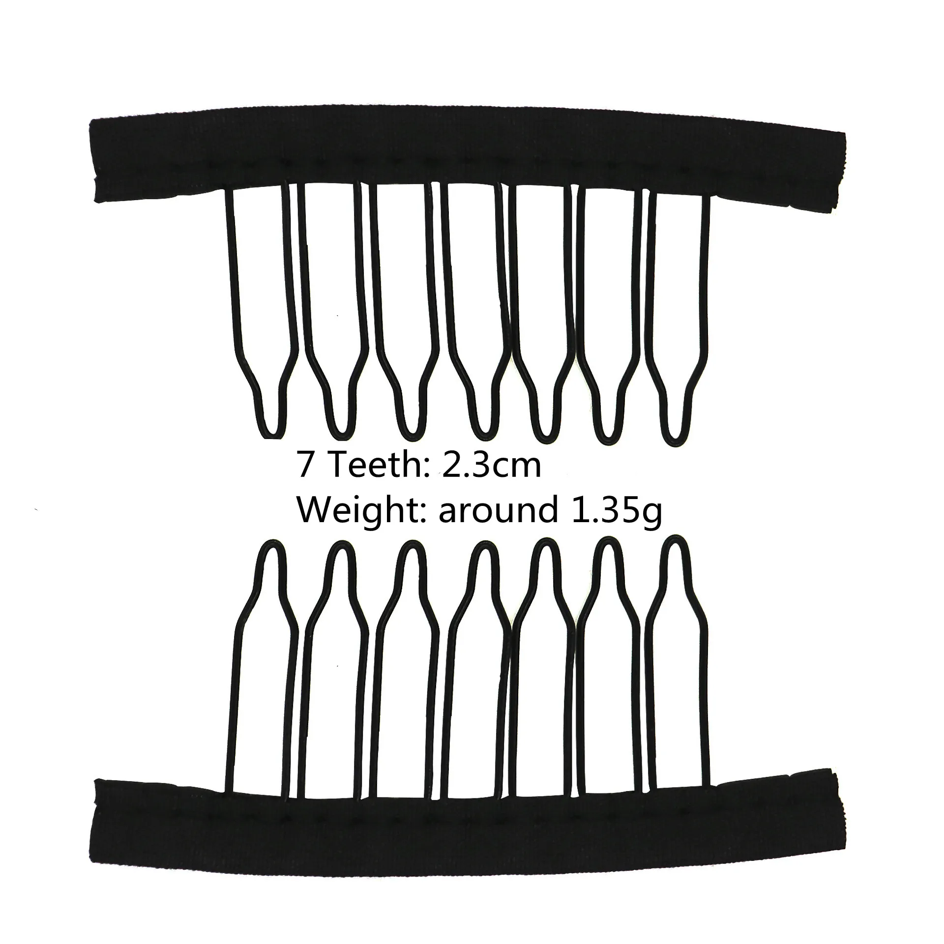 100pcs Hot Selling Customized 3-7 Teeth Stainless Steel Wig Combs Clips Wholesale Polyester Accessory for Lace Front Human Wigs