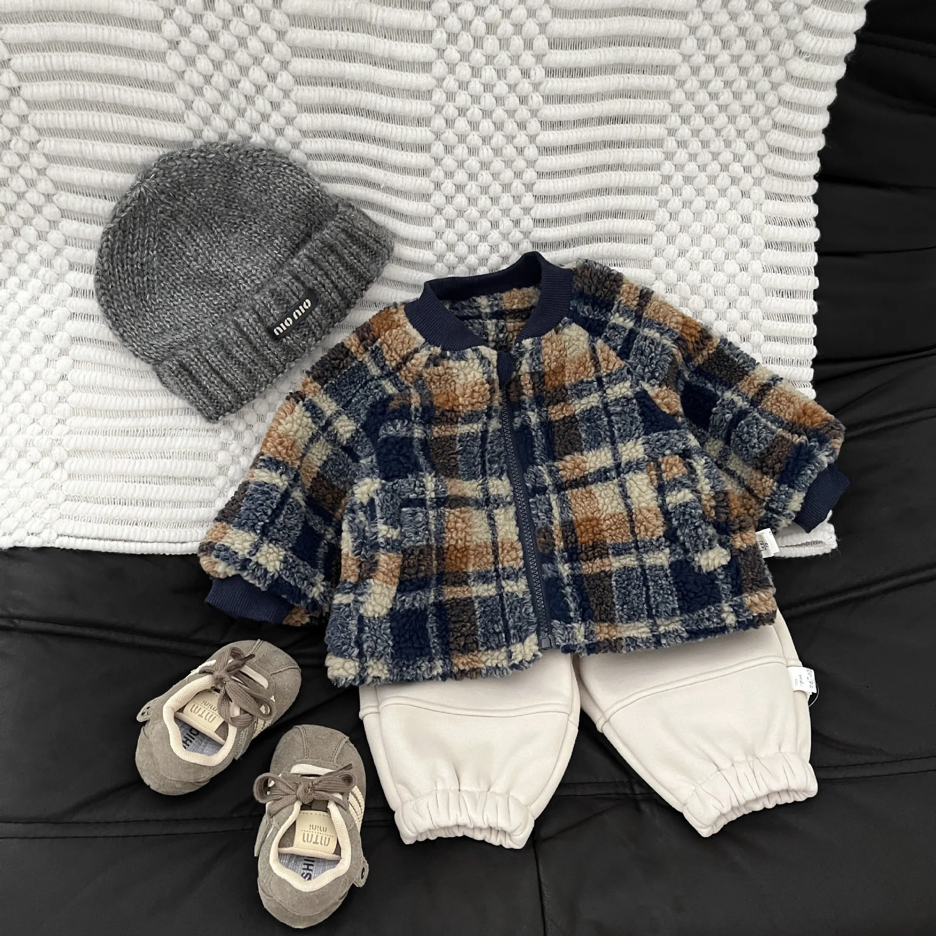 2025 شتاء جديد الطفل الصوف السراويل إلكتروني طباعة الفتيان سراويل تقليدية زائد المخملية سميكة الرضع فتاة بناطيل تدفئة طفل الملابس #3