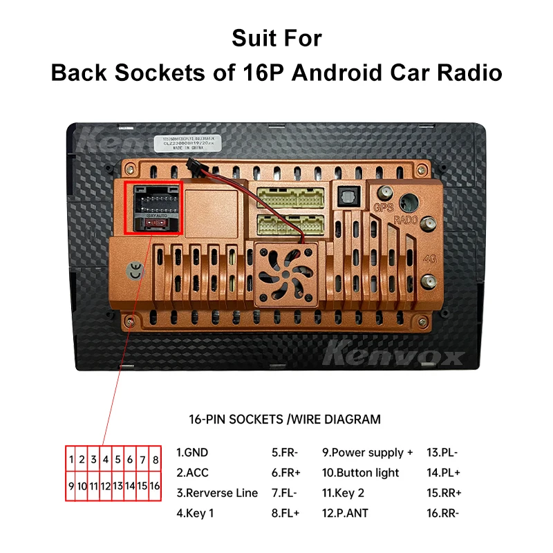 Android autoradio canbus box decoder für honda fit city jazz reiz 16-poliger kabelbaum stecker stromkabel