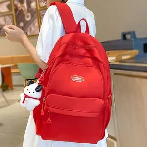 Red colour college bag clearance