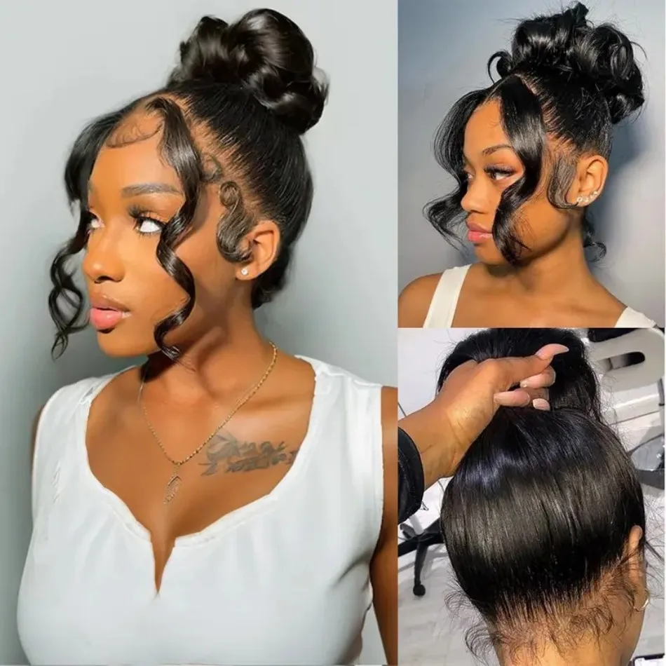 Body Wave Human Hair Wigs 360 Full Lace Wig Human Hair Pre Plucked Hd Invisible StrapPre Cut Lace 200 Density With Drawstring Hidden Strap Snug Fit Wigs