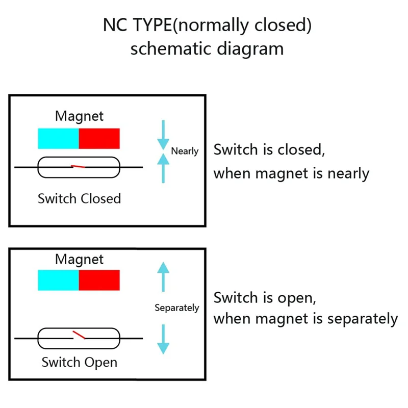 A36T-Magnetic Switch Alarm Sensor Overhead Garage Door Contacts With L Bracket