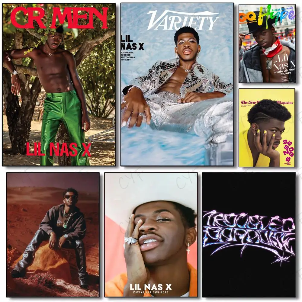 Hip-Hop-Sänger L-lil Nas X Poster Wandbild Wandkunst für Wohnzimmer Heimdekoration und Geschenke