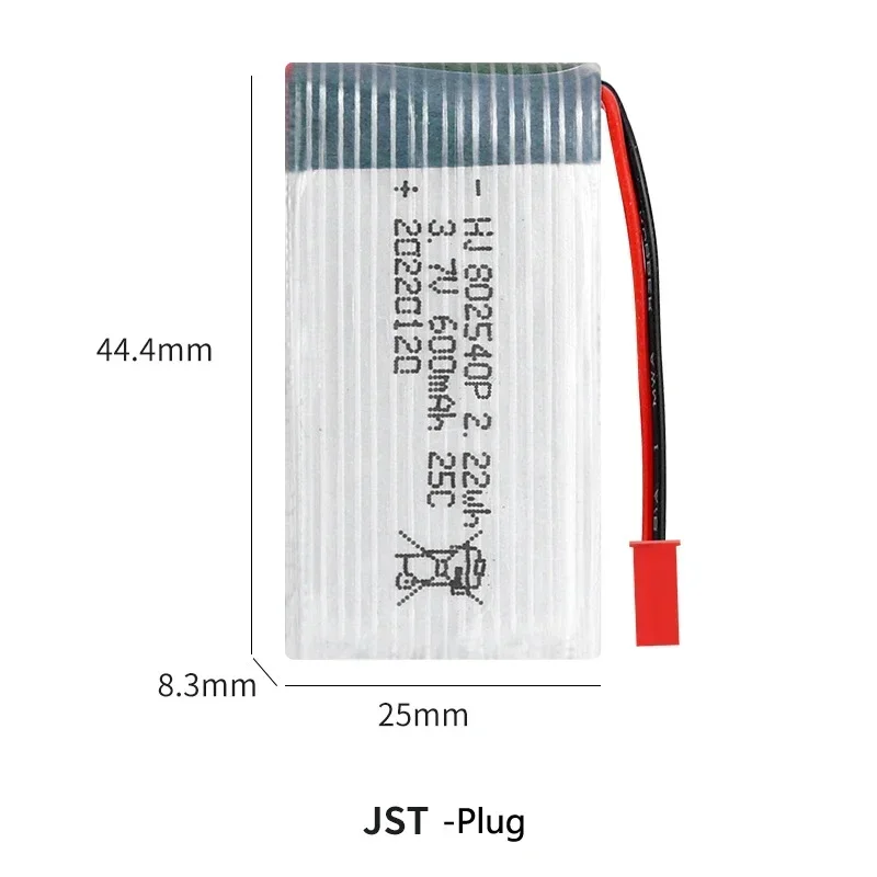 802540   Akumulator litowo-jonowy 3,7 V 600 mAh do zdalnie sterowanych modeli samolotów bezzałogowych — zdjęcie produktu 3