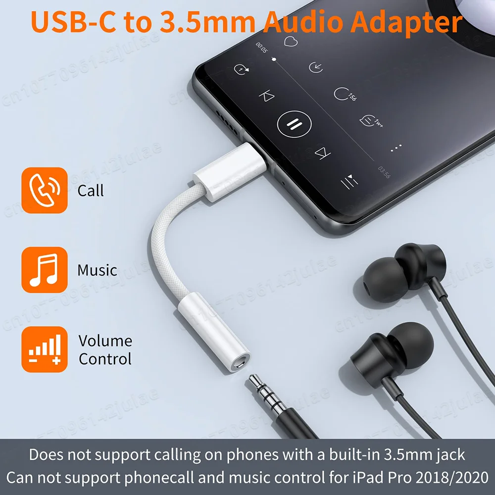 USB Type C to 3.5mm Female Headphone Jack Adapter USB C to Aux Audio Cable Cord for iPhone 15 Plus15 Pro Max iPad Pro MacBook