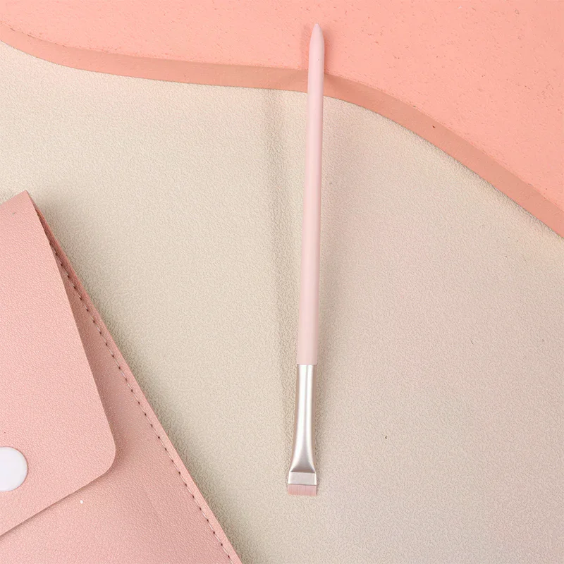 Eye Makeup Brushes Flat Eyebrow Eyeliner Brush Professional Flat Angle Wooden Eyeshadow Brushes Make Up Cosmetics Tools Pink