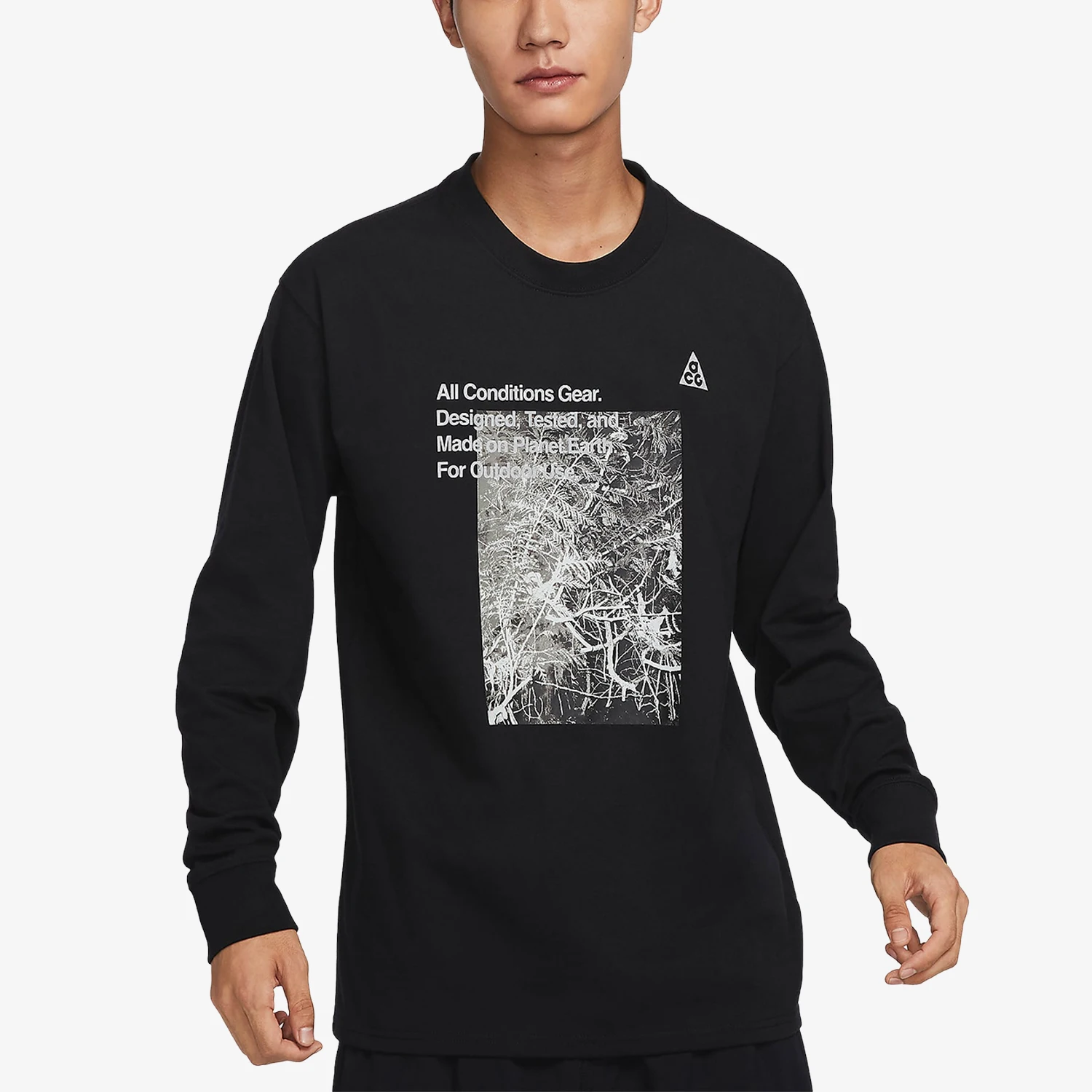 

Nike genuine 2023 New Men's Fashion Casual Print Round Neck Long Sleeve T-Shirt FN7319-010