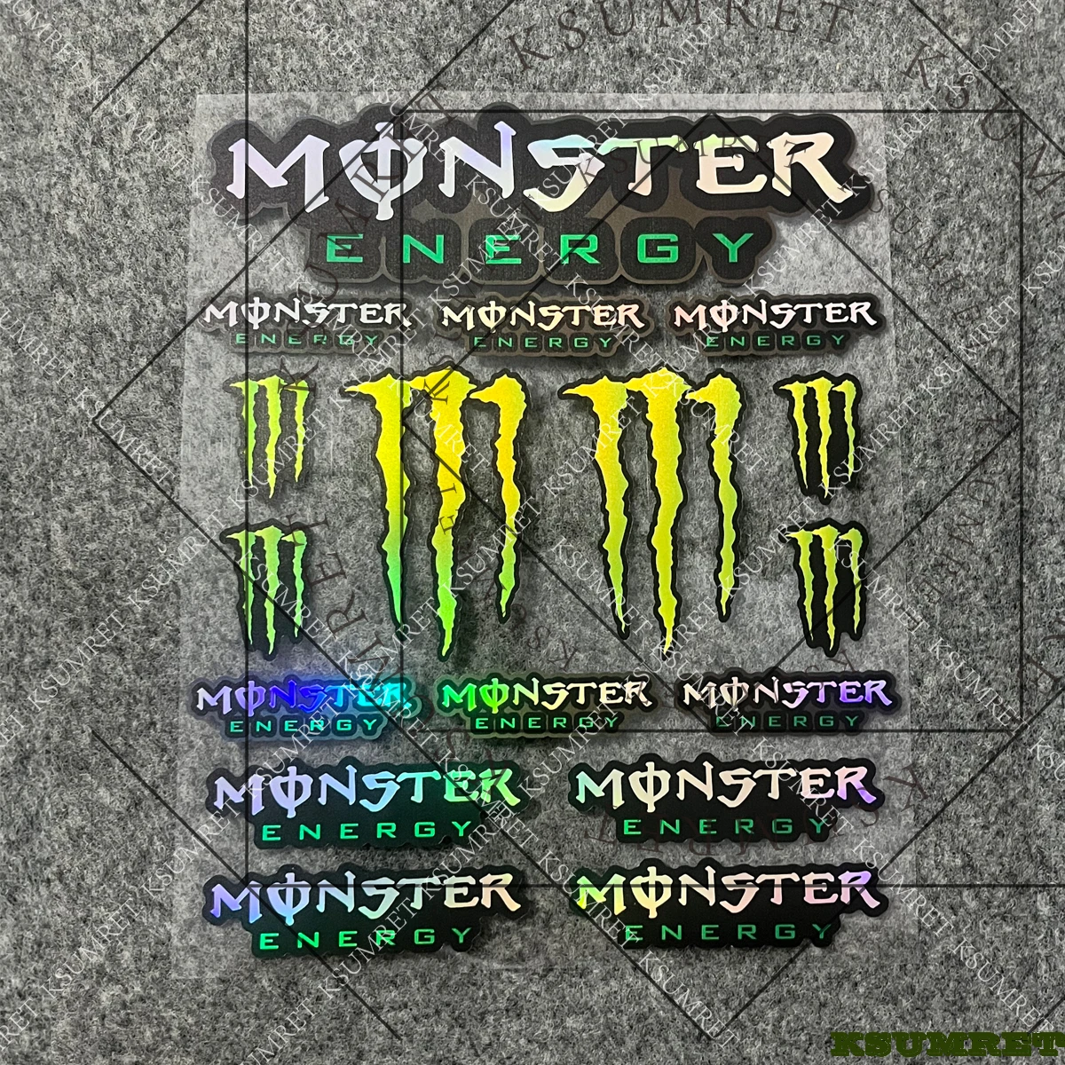 ملصق ليزر مونستر للطاقة ملصق شعار خزان خوذة الدراجة النارية