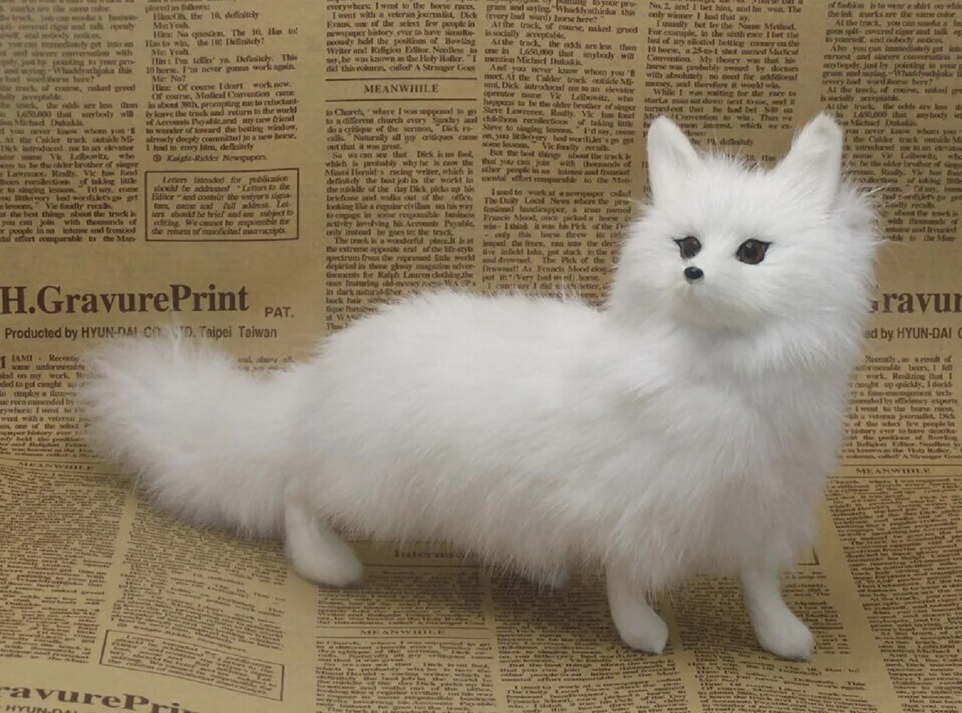 

new simulation white fox toy lovely fox standing home decoration doll about 26x7x15cm