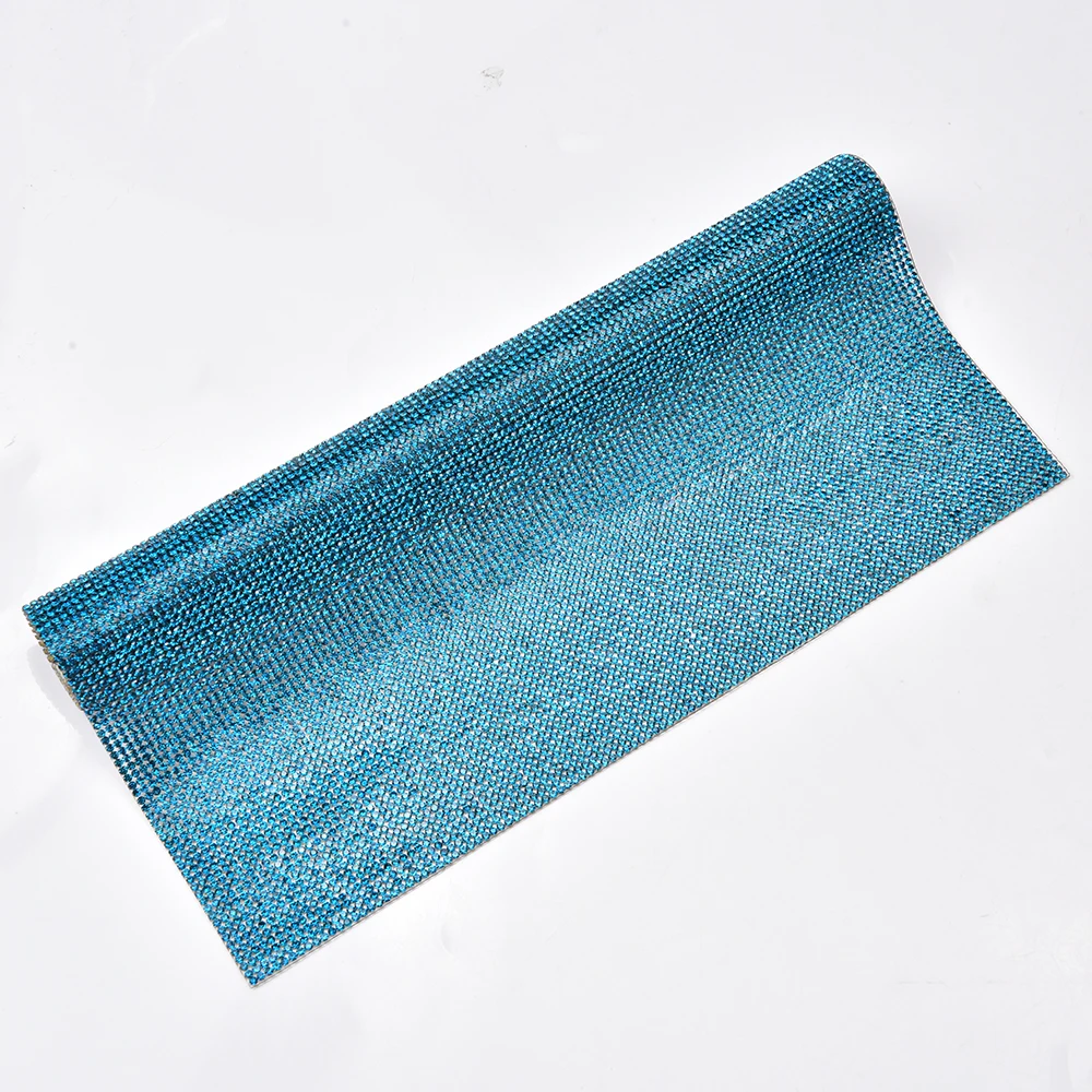 24*40Cm adesivi con strass blu foglio di cristallo autoadesivo Trim Hotfix Diamond Applique per scarpe fai da te vestiti decorazione auto