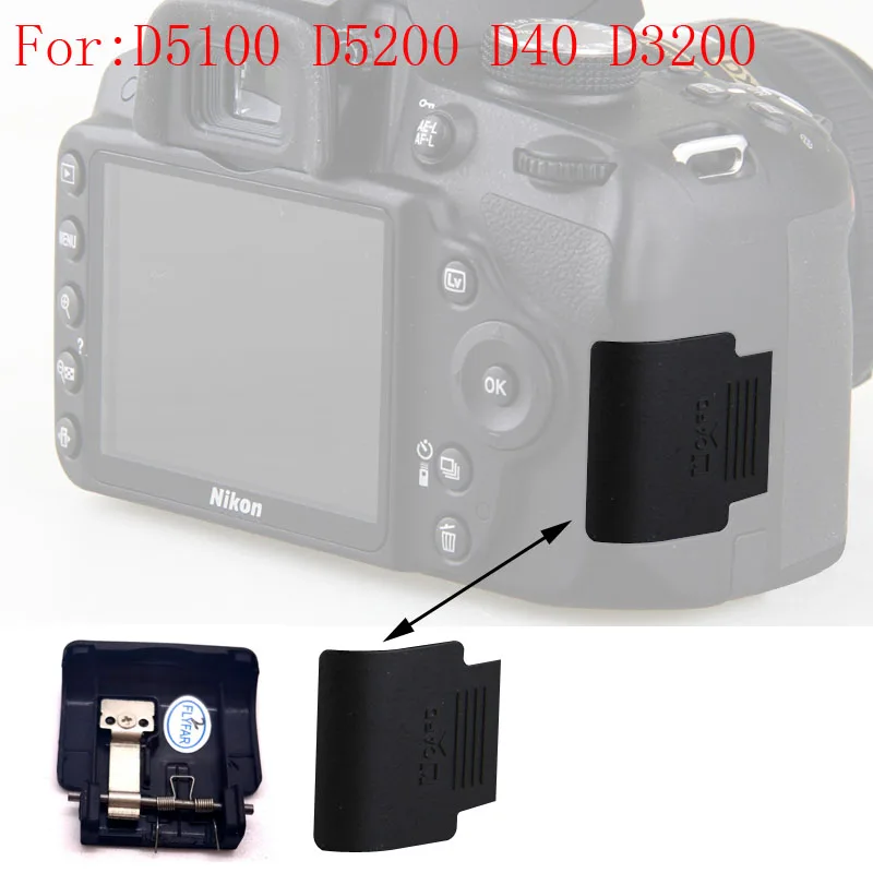 NEW SD Memory slot Card Cover cap For Nikon D5100 D5200 D40 D3200 Digital Camera Repair Part With METAL & Spring