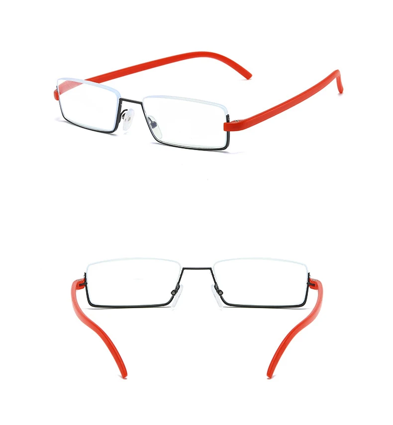 Metall Anti-Blau Licht Lesebrille Männer Halb Rahmen Brillen Männliche Brillen Mit Fall + 1,0 1,5 2,0 2,5 3,0 3,5 4,0 – Detail 5