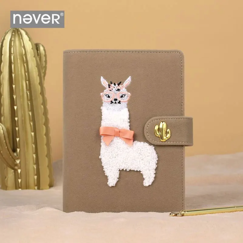 Never Yiwi-lindo planificador en espiral de Alpaca, cuaderno A6 con página de relleno, marcador de índice, organizador de Agenda, accesorios de