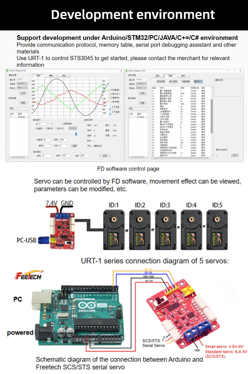FEETECH STS3045M Corona DS236MG 6kg 0,15sec Coreless Digital Metal Gear Servo para Rc Helicóptero Avião Robô