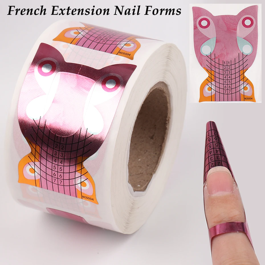 

1 Roll French Nail Art Form Tips Acrylic UV Nail Gel Sticker Builder Extension Guide Curl Stencil Manicure Stencil Tools BENCS